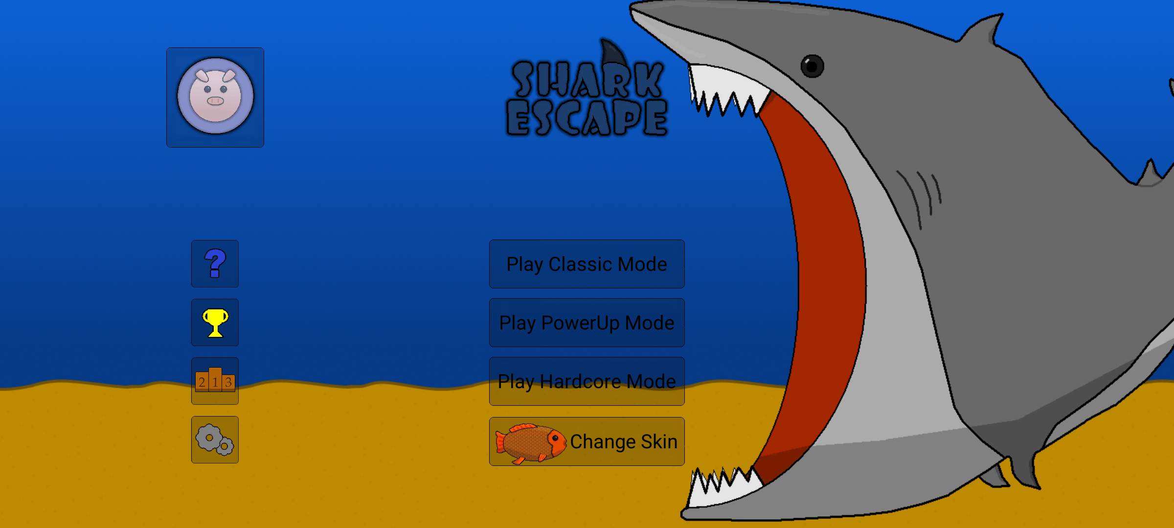The menu reimplemented in Unity.